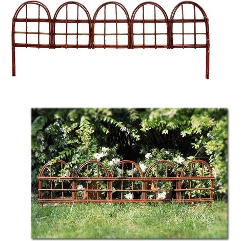 Multipack 6 pz bordo ornamentale per giardino fantasy con archetti in salice