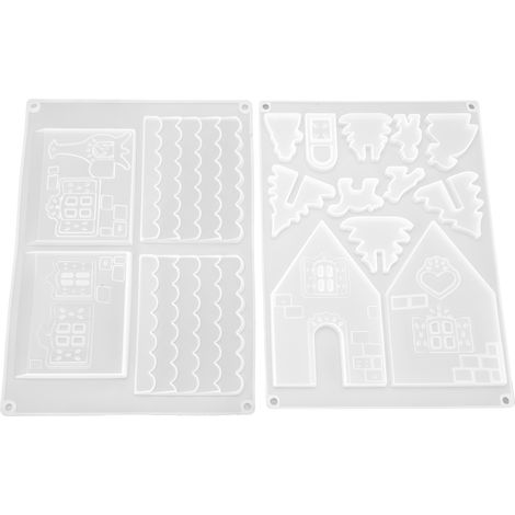 2pcs Christmas Resin Molds Flexible Recyclable Silicone Mold for Table Wall Decoration (1/5)