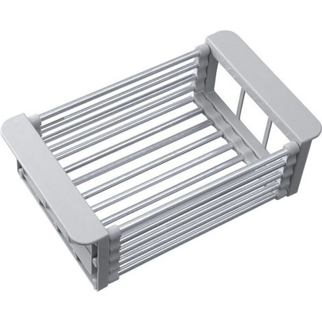 Stainless steel drain basket rack thickened retractable kitchen storage rack rust-proof sink drain basket