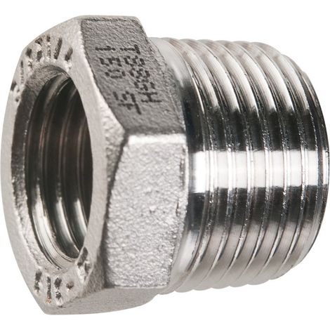 Sferaco – Raccord de robinetterie inox à visser – Réduction mâle 1/2' à femelle 3/8' – Taraudage cylindrique BSP – Fabrication cire perdue (1/3)