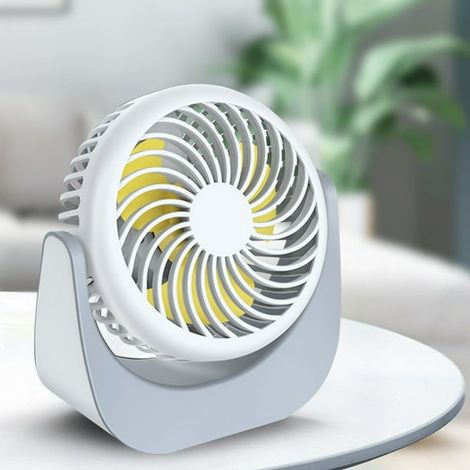 Petit ventilateur de bureau rechargeable, ventilateur portable pour bureau, chambre d'étudiant, maison, mini ventilateur, silencieux, petit ventilateur-AquaForge (1/5)
