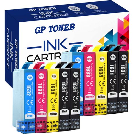 10 cartouches d'encre pour Epson GP-E1636CMYKK x2 (1/5)