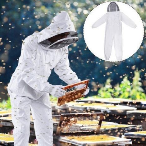 Tuta da apicoltore con cappello staccabile, tuta da apicoltore completa per unisex, apicoltore professionista, 2XL (1/4)