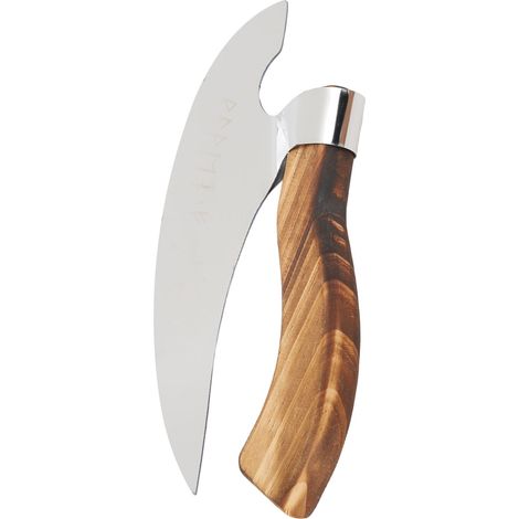 Hachette à pizza, grande hache viking, manche en bois et acier inoxydable, outil polyvalent et facile à utiliser pour la décoration des aliments (1/5)