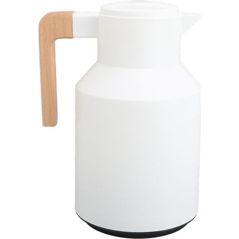Haofy Carafe à café Isolée Sous Vide à Double Paroi de 1000 Ml avec Doublure en Verre pour la Maison et le Bureau – Cafetière Arabe avec Large Ouverture, Poignée en Bois, Rétention de Température. (1/5)