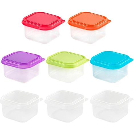 Caja de almacenamiento hermética para congelador - 8 piezas - pequeños recipientes para alimentos con tapa - mini recipiente para alimentos. (1/5)