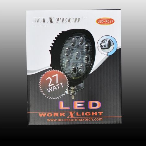 Trade Shop - Luz De Trabajo 27 Watt Led Por Faro Rotondo Para Ricambio Auto Maxtech Led-r027 -