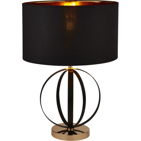 Lampe de table lampe de chevet lampe de table noir or lampe de salon H 38 cm (1/4)