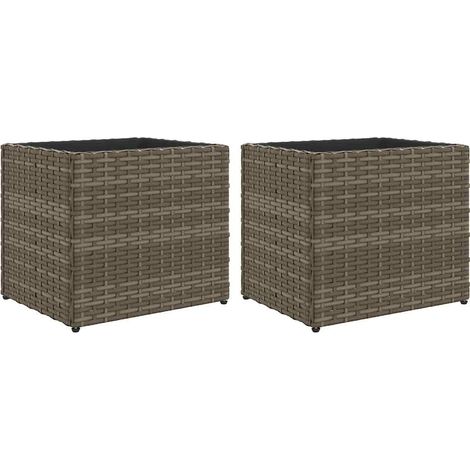 Maison Exclusive - Pflanzkübel 2 Stk. Grau 36x30x32 cm Poly Ratta
