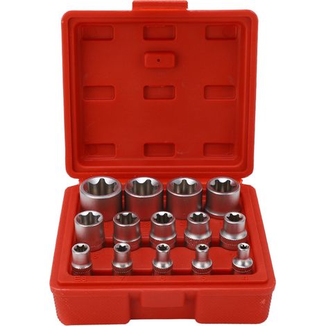 Lot de 14 douilles Torx étoile type E E4-E24, embouts 1/4" 3/8" 1/2" pour réparation (1/5)