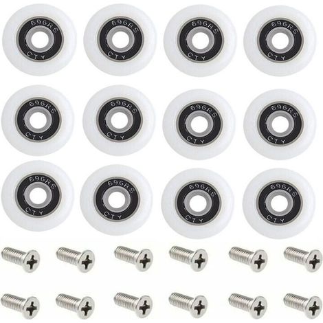 Roulettes de rechange pour porte de douche, ensemble de 1 avec vis, diamètre de 23 mm, motif Starlight