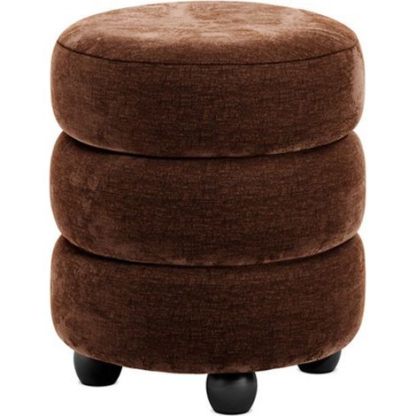 Emi Pouffe - Velvet Chenille/Pine - L44 x W44 x H50 cm - Brandy/Black