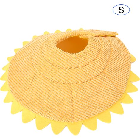 Collier De Protection Pour Chien Et Chat - Couverture En Peluche Tournesol - Fermeture Velcro - Taille S (1/5)