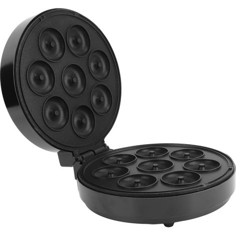 Machine à mini-donuts avec revêtement antiadhésif pour le petit-déjeuner, le goûter et les desserts. Permet de réaliser 8 donuts. Prise américaine 110 V. (1/5)