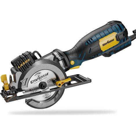 Mini scie circulaire avec guidage laser, 705W, 6 Lames(115mm)  3500 RPM, Profondeur de Coupe Max 42,8mm (90°), 20mm (45°), Moteur en cuivre pur pour couper bois, métal et plastique (1/5)