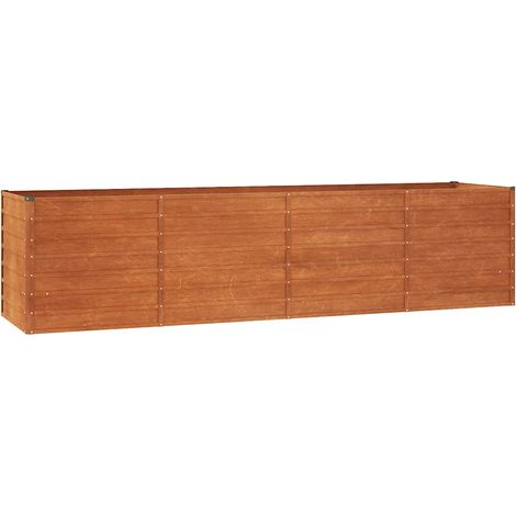 Maison Exclusive - Letto Rialzato da Giardino Ruggine 320x80x77 cm Acciaio Corten