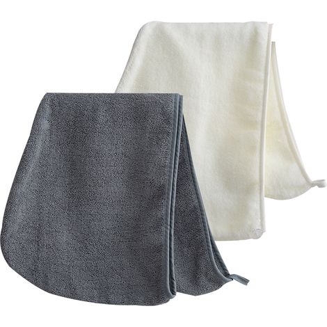 Serviette Cheveux Coton Absorbante Avec Bouton Pour Séchage Rapide Usage Domestique Et Spa Lot De 2 (1/5)
