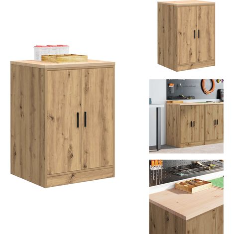 The Living Store Garagen-Aufbewahrungsschrank Artisan-Eiche Massivholz Kiefer - Werkzeugaufbewahrung (1/5)
