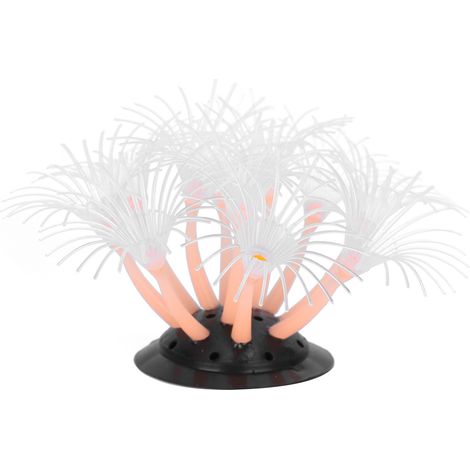 Tournesol artificiel corail Silicone Simulation plante d'eau Aquarium Aquarium décoration Orange (1/5)