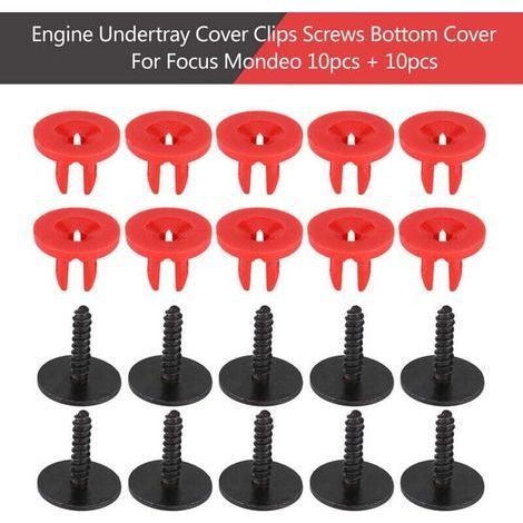 pair Clips de couvercle de sous-plateau de moteur, 20 pièces, vis de protection de couvercle inférieur pour Ford Focus Mondeo (1/4)