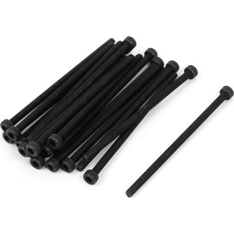 20pcs M2.5x50mm Vis à six pans creux tête hexagonale boulon vis Moletée Alliage d'Acier Noir (1/2)