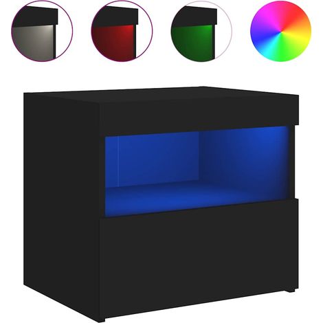 Maison Exclusive - Nachttisch mit LED-Leuchten Schwarz 50x40x45 c