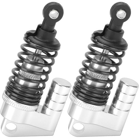 2 Amortisseurs Métalliques RC pour Modèles 1/10 Traxxas Axial Tamiya - Suspension Argentée (1/5)