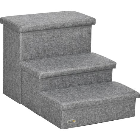 Escaliers pour animaux de compagnie, trois niveaux, design gain de place, Gris (1/2)