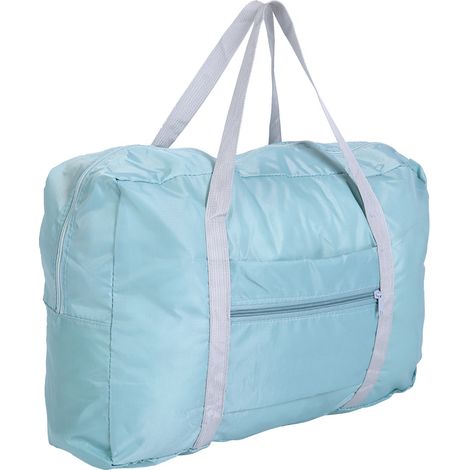 Sac de rangement portable et pliable grande capacité pour vêtements, étanche, idéal pour les voyages et les activités de plein air. Bleu ciel.