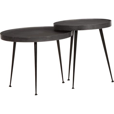 Couchtisch 2 Stk. Schwarz Holzwerkstoff