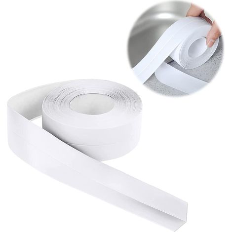 Bathroom Seal 12 m x 32 mm Self-Adhesive PVC White (1/5)