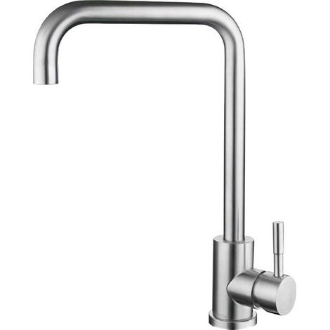 Faucet of kitchen, mixer faucet of hot water and cold, in stainless steel, rotation to 360°, fitment on bridge, for sink of kitchen (1/5)