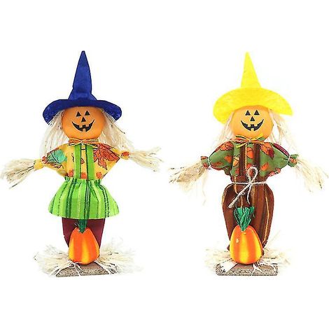 2 Stück Halloween-Vogelscheuchen-Ornamente für die Halloween-Dekoration (1/3)