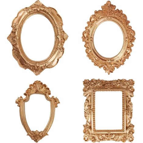 Cadres Photo Rétro Vintage Doré 12.30X10.00X0.80Cm Lot De 4 Accessoires De Photographie Pour Décoration Maison Et Création Photo (1/5)