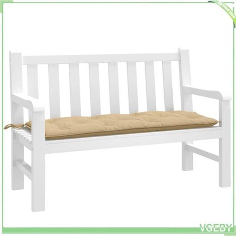 Coussin de banc de jardin - FAFEISY - 4002545 - Beige mélangé - 120x50x7 cm - Fibres creuses (1/5)