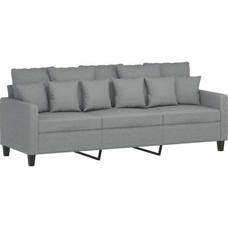Canapé  Sofa à 3 places Gris clair 180 cm Tissu (1/5)