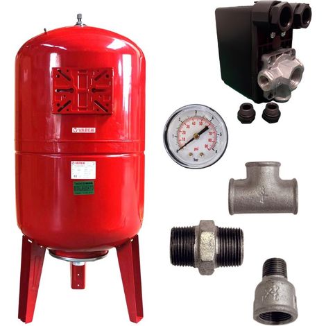LBP – Réservoir vessie vertical 200L – Accessoire pour surpresseur – Manomètre intégré pour contrôle précis de la pression – Installation facile (1/5)