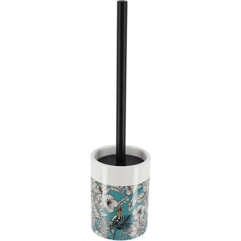 Spazzola dolomite stelo in acciaio inox stampa nera - blu febbre della giungla - Tendance