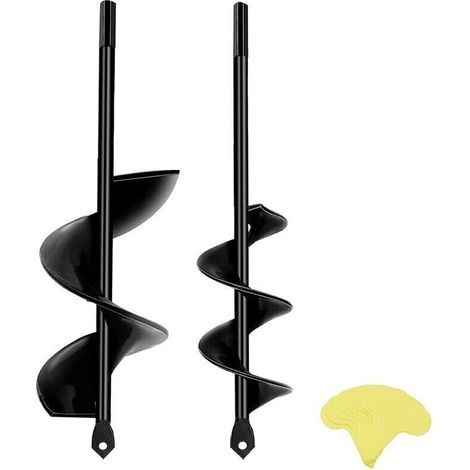 Lot de 2Mèche pour tarière 8 cm x 22 cm et 4 cm x 22 cm arbre solide foret en spirale robuste pour planter des plantes à bulbe, des plantes de literie, foret pour perceuse à entraînement hexagonal de (1/5)