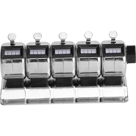 Compteur mécanique en métal, clicker manuel à 4 chiffres, 5 unités, outils de quincaillerie de comptage en acier inoxydable (1/4)