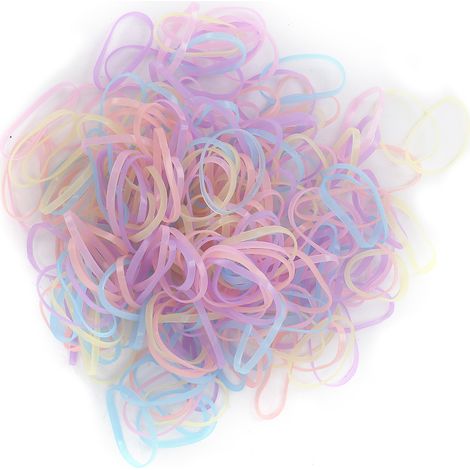 Élastiques à cheveux colorés pour enfants, bandes élastiques jetables pour fêtes et anniversaires (1/5)