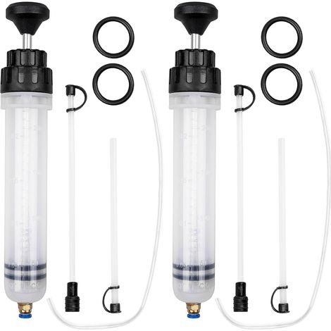 x 500 ml Auto-Ölsaugpumpen, Ölsaugpumpe mit 4 kurzen Schläuchen, Universal-Ölsaugpumpe für Motorrad, Motor und Hydraulikflüssigkeit (500 cm³, 2 Stück)