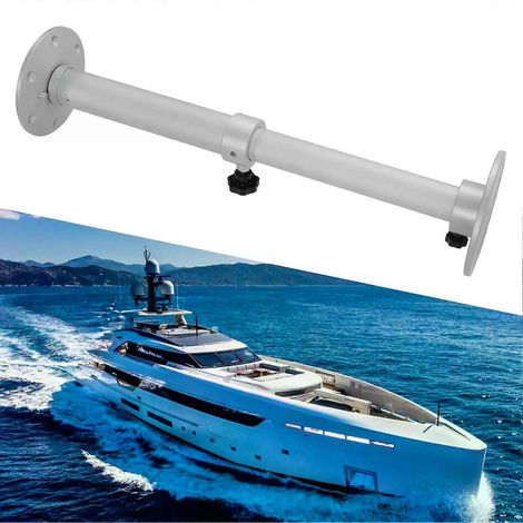 Pieds de table détachables, 445-685 mm, réglables en hauteur, en alliage d'aluminium télescopique, finition argent brossé, adaptés aux camping-cars et aux yachts. (1/5)