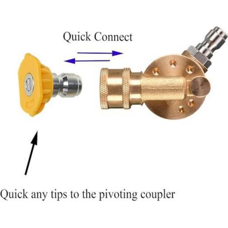 Raccord pivotant pour buses de nettoyeur haute pression, bec 1/4 pouce, raccord rapide 240 degrés, 4500 PSI (1/5)