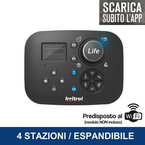 PROGRAMMATORE IRRIGAZIONE CENTRALINA LIFE PLUS ESPANDIBILE 4 STAZIONI (38146)