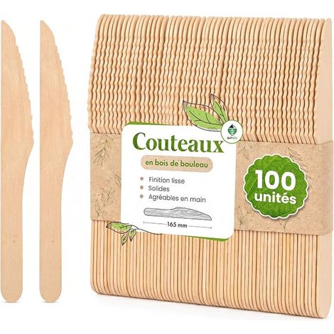 Wood Knives Knives Cutlery for Birthday Party, Wedding, Buffet, Picnic and Camping (1/3)
