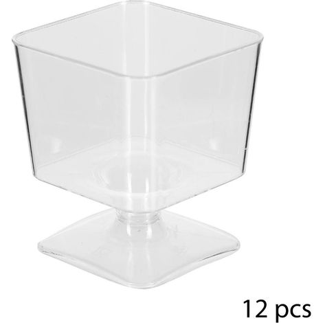 12 verrines carrées sur pieds plastique - 5five