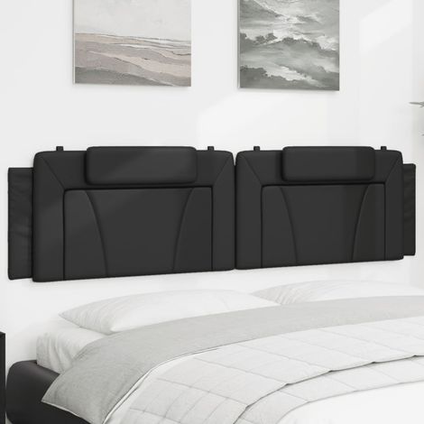 Cabecero de cama acolchado Viana cuero sintético negro 200 cm vidaXL (1/5)