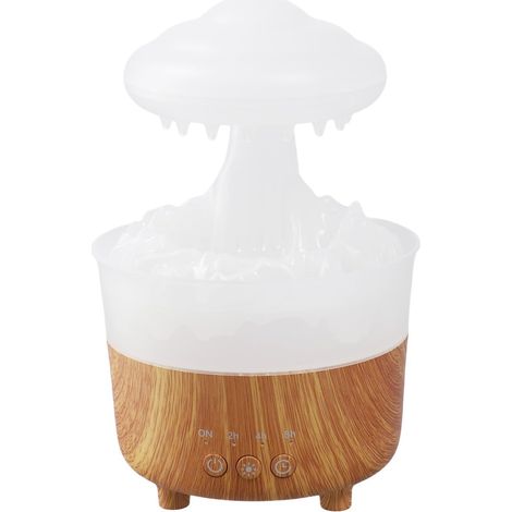 Humidificateur 7 couleurs gouttes de pluie, diffuseur d'huiles essentielles avec télécommande, pour sommeil, détente et amélioration de la qualité d'air, chambre ou bureau