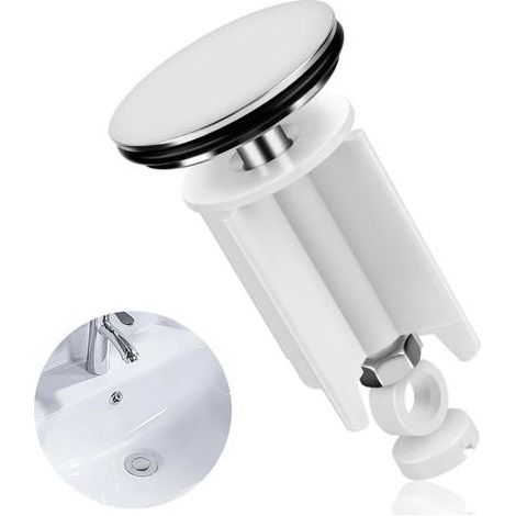 Bouchon Lavabo Salle de Bain Universel, 40 mm Bouchon Evier Salle de Bain avec Joint en Caoutchouc, Constitué de Laiton, Hauteur Réglable, pour Lavabo, Baignoire (1/5)